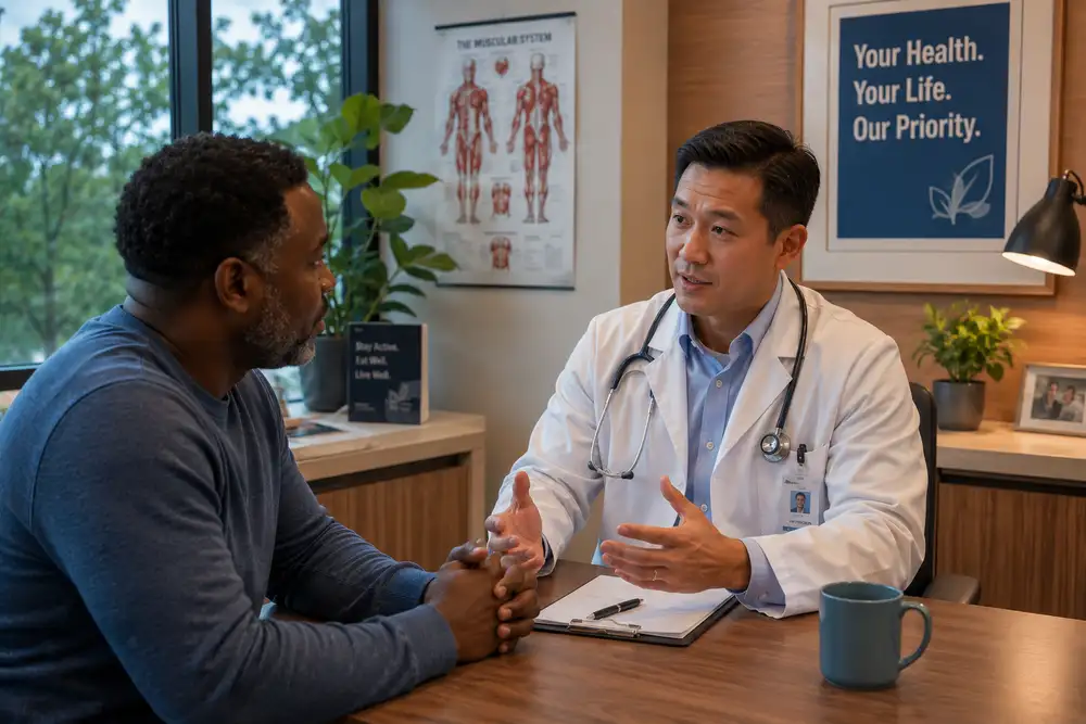 Primary care doctor consultation in Arlington TX at Southwest Arlington Medical Clinic patient checkup